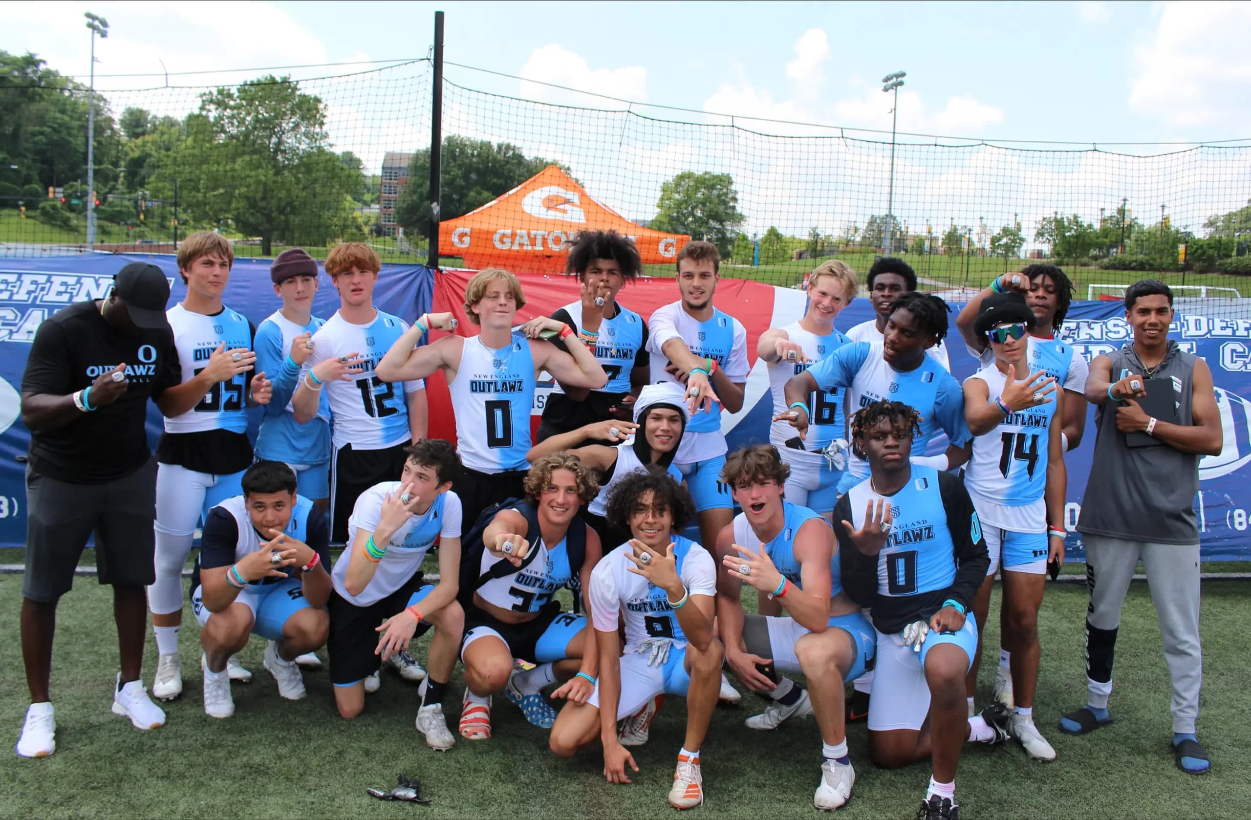 A championship team with their rings